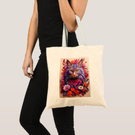 Bolsa Tote con Ilustración de Gato
