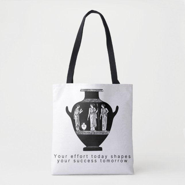 Bolsa Tote con Ilustración de Jarrón Griego Clásic (Anverso)