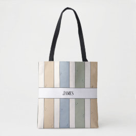bolsa tote con rayas y monograma decente