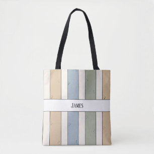 bolsa tote con rayas y monograma decente