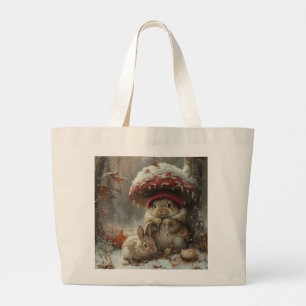 Bolsa Tote Conejito Lindo en la Nieve Temporada de