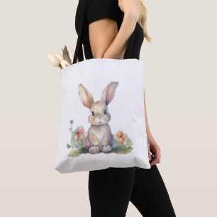 Bolsa Tote, Conejo Floral Lindo