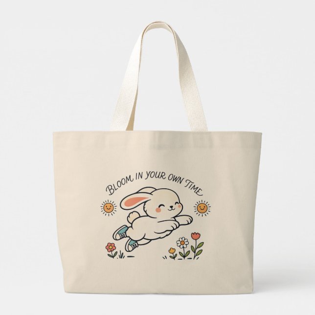 Bolsa Tote Conejo Florece a Tu Propio Ritmo (Reverso)