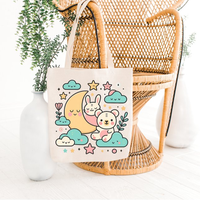 Bolsa tote Conejo y Oso Luna Soñadora (Subido por el creador)