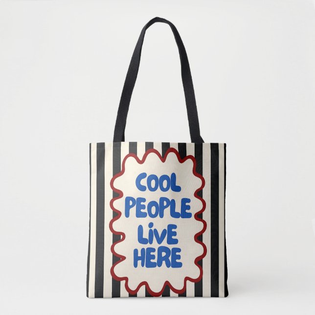 Bolsa Tote Cool People Live Here | Frase Retro Div (Anverso)