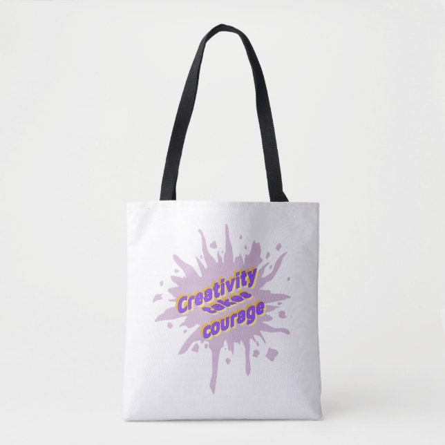 Bolsa Tote Creatividad Requiere Coraje (Anverso)