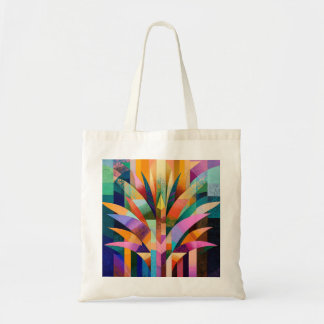 Bolsa tote de agave abstracto vibrante