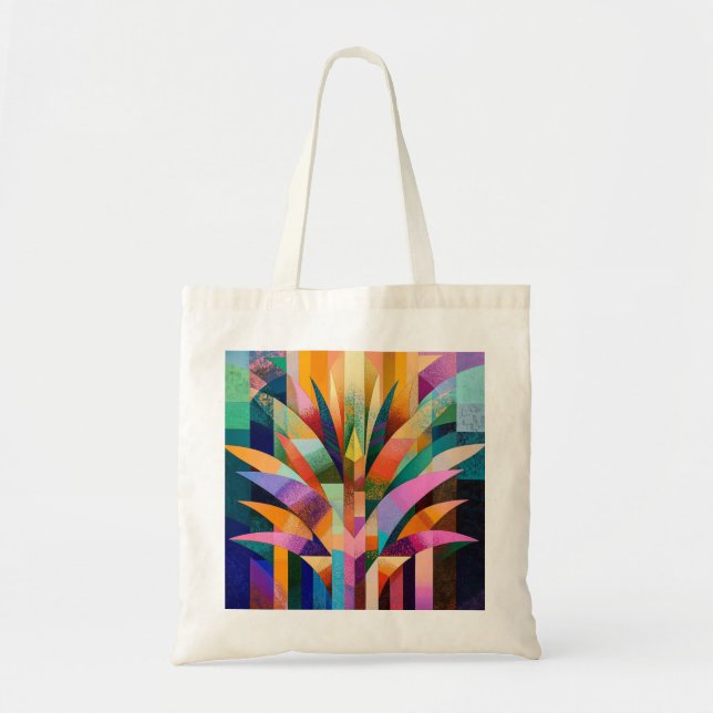 Bolsa tote de agave abstracto vibrante (Frente)