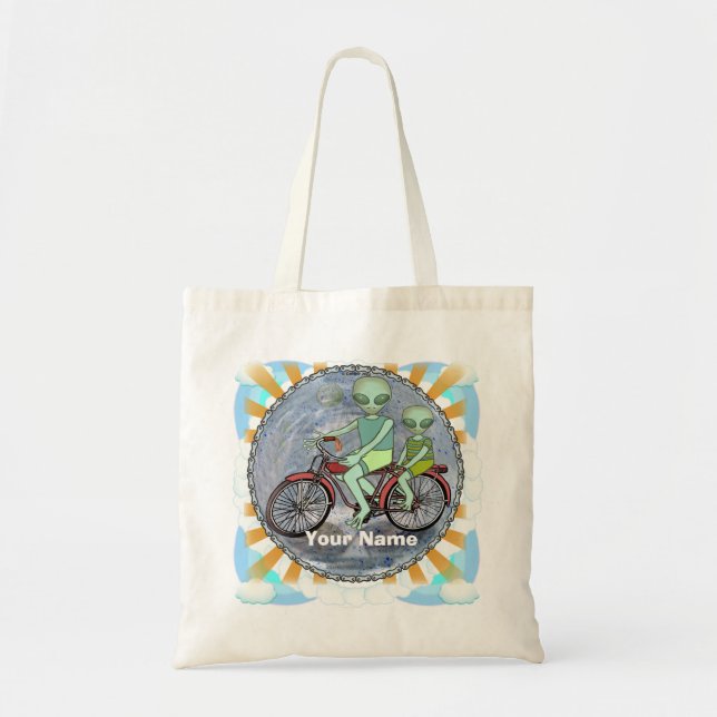Bolsa tote de Alien en bicicleta (Frente)