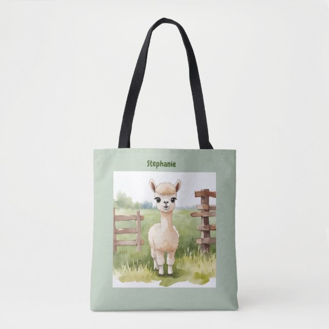 Bolsa Tote de Alpaca Bebé Adorable (Anverso)