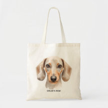 Bolsa tote de amante de perro dachshund acuarela –