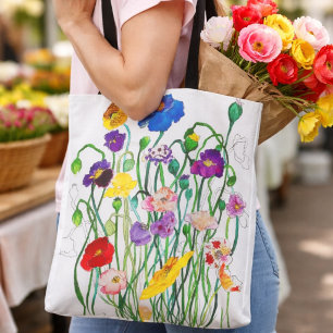 bolsa tote de amapolas silvestres