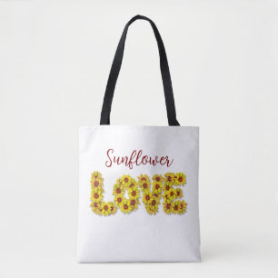 Bolsa tote de amor de girasol