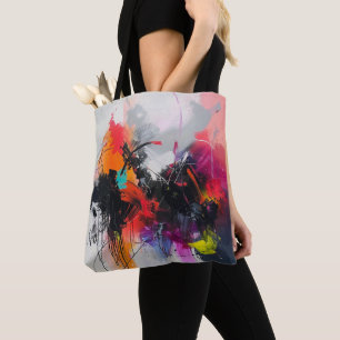 Bolsa Tote de Arte Abstracto Texturizado en Rosa R