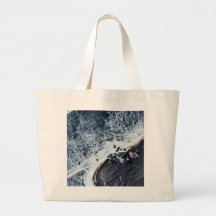 bolsa tote de arte de cristal de ola del océano bo