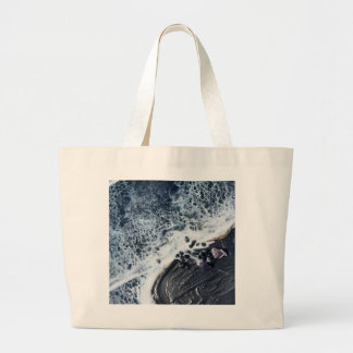 bolsa tote de arte de cristal de ola del océano bo