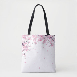 Bolsa tote de arte japonés Sakura flor de cerezo