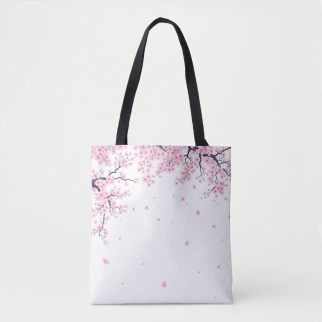 Bolsa tote de arte japonés Sakura flor de cerezo (Anverso)