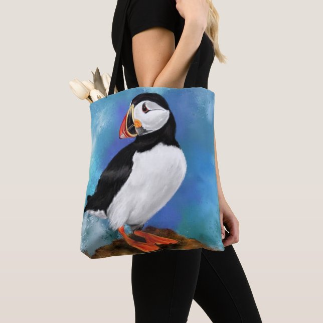 Bolsa tote de ave frailecillo atlántico (Detalle)