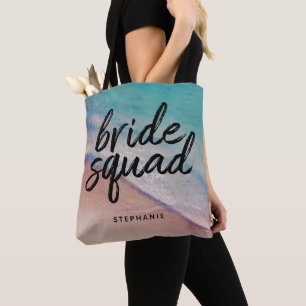 Bolsa Tote de Beach Bride Squad personalizada