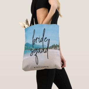 Bolsa Tote de Beach Bride Squad personalizada