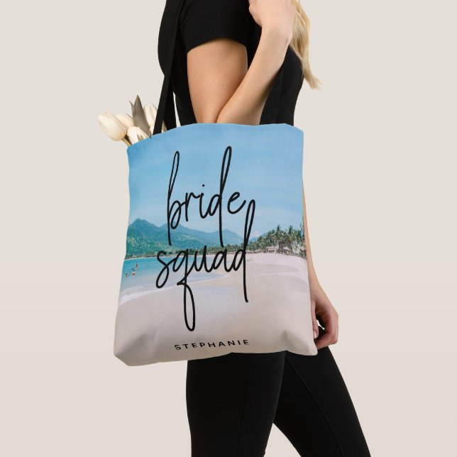 Bolsa Tote de Beach Bride Squad personalizada (Detalle)