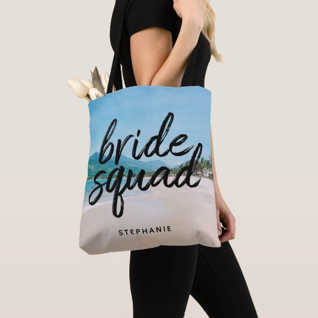 Bolsa Tote de Beach Bride Squad personalizada (Detalle)