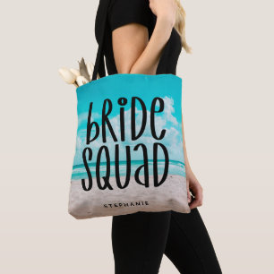 Bolsa Tote de Beach Bride Squad personalizada