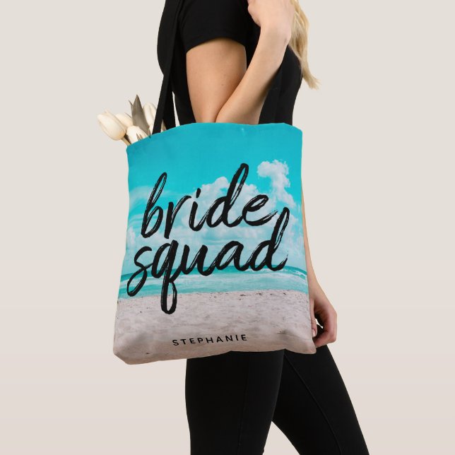 Bolsa Tote de Beach Bride Squad personalizada (Detalle)