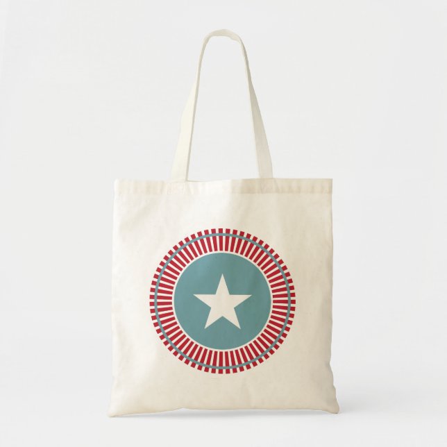 Bolsa Tote de Blanco Rojo y Azul del 4 de julio (Frente)