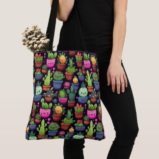 Bolsa Tote de Cactus Kawaii