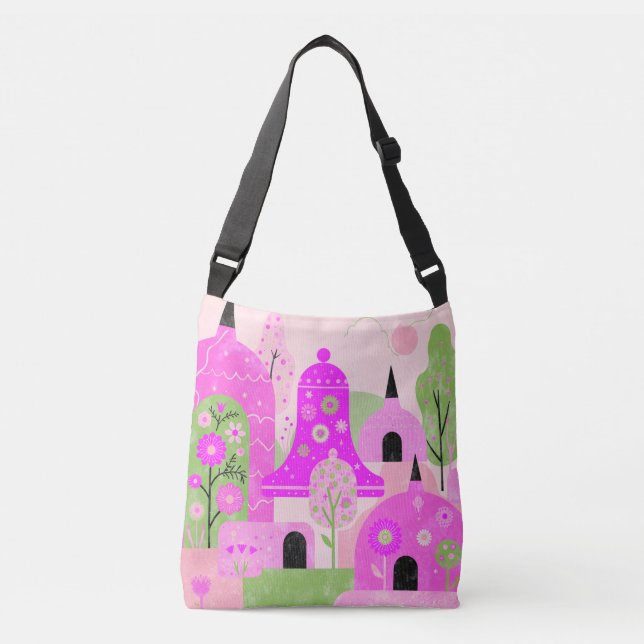 Bolsa tote de casa y flores linda (Anverso)
