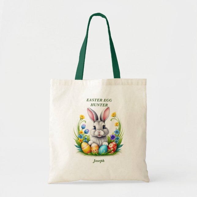 Bolsa Tote de caza personalizada de huevos para co (Frente)