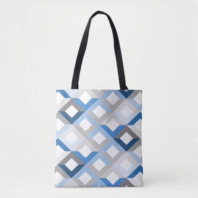 bolsa tote de chevrones azules (Anverso)