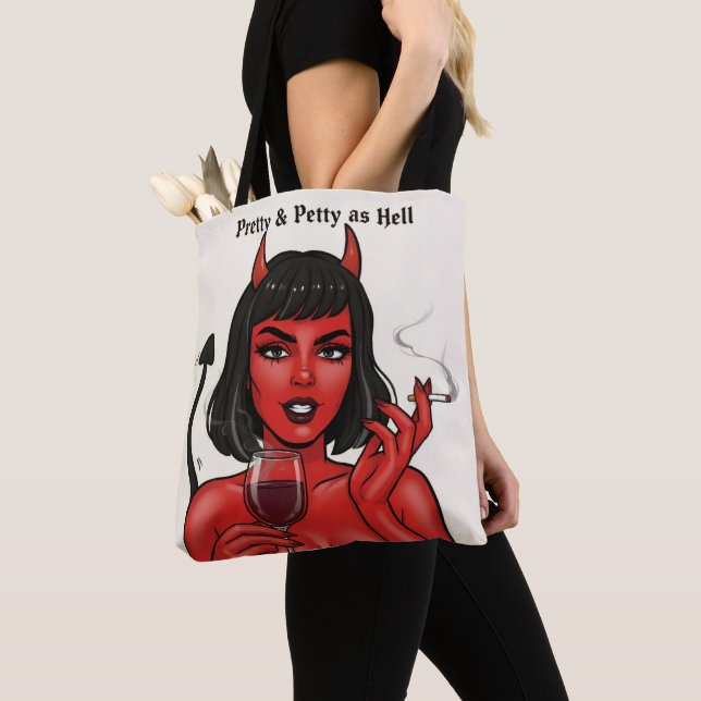 Bolsa Tote de Chica Diabla Pretty & Petty as Hell  (Detalle)