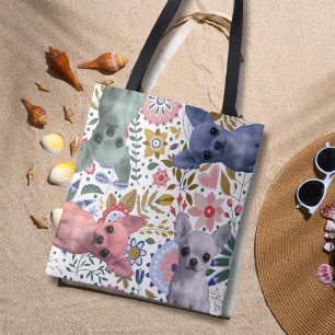 Bolsa Tote de Chihuahuas en Acuarela Adorable – Pe