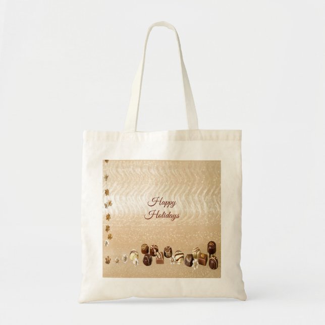 Bolsa Tote de Chocolates Surtidos con Flores (Frente)