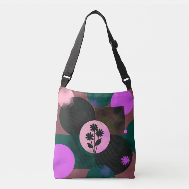 Bolsa tote de círculo floral en negrita – Flujo ab (Anverso)