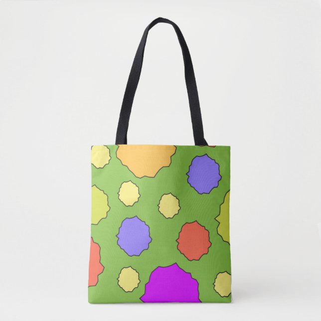 Bolsa tote de Círculos Funky Geométricos Retro Col (Anverso)