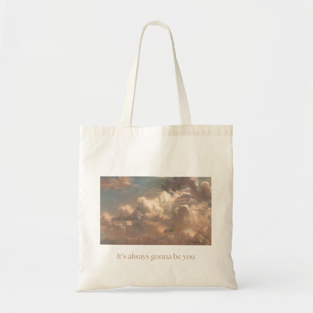 Bolsa tote de cita de nube romántica  (Frente)