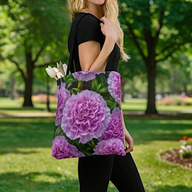 Bolsa tote de claveles lila pálido (Subido por el creador)