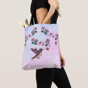 Bolsa Tote de Colibrí y Flores