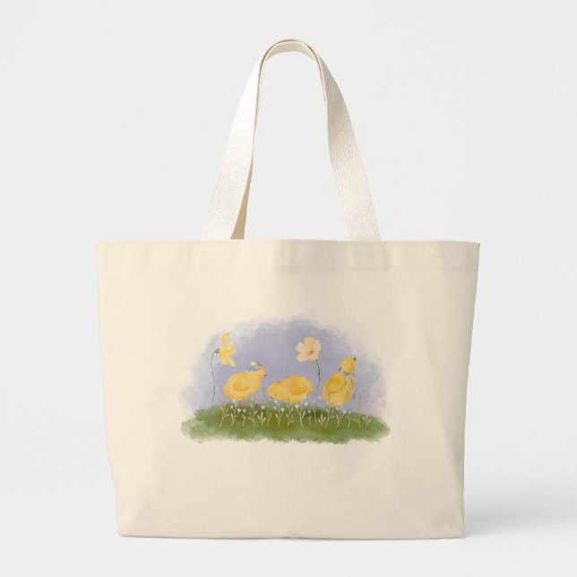 Bolsa Tote de Coquette Spring Chicks y Daisies (Frente)
