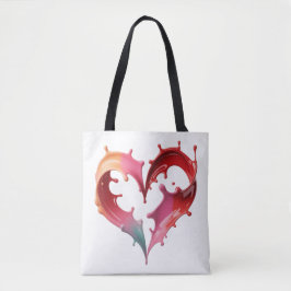 Bolsa tote de corazón pastel
