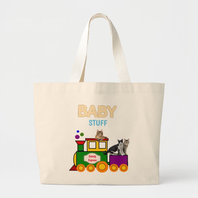 Bolsa Tote de Cosas de Bebé con Tren Choo-Choo y G (Frente)