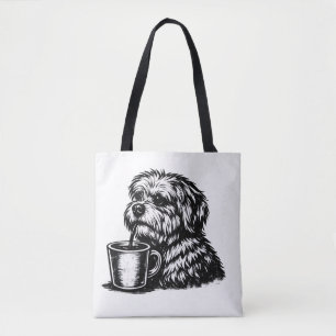 Bolsa Tote de Dibujo Divertido de Perro Desgreñado