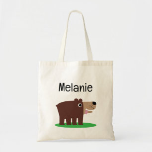 Bolsa tote de dibujos animados de oso cachorro mar
