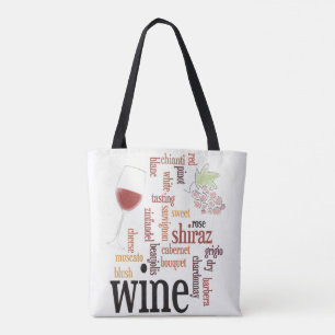 Bolsa Tote de diseño de nube de Word Wine