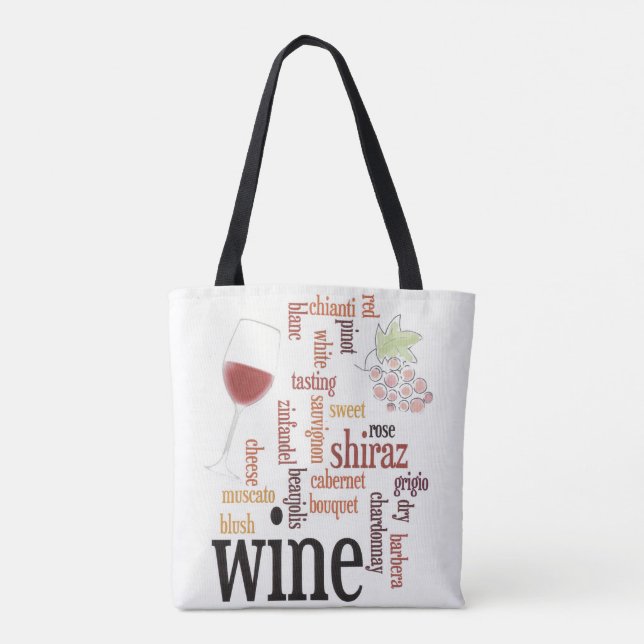 Bolsa Tote de diseño de nube de Word Wine (Reverso)