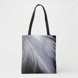Bolsa tote de diseño de pluma negra y blanca